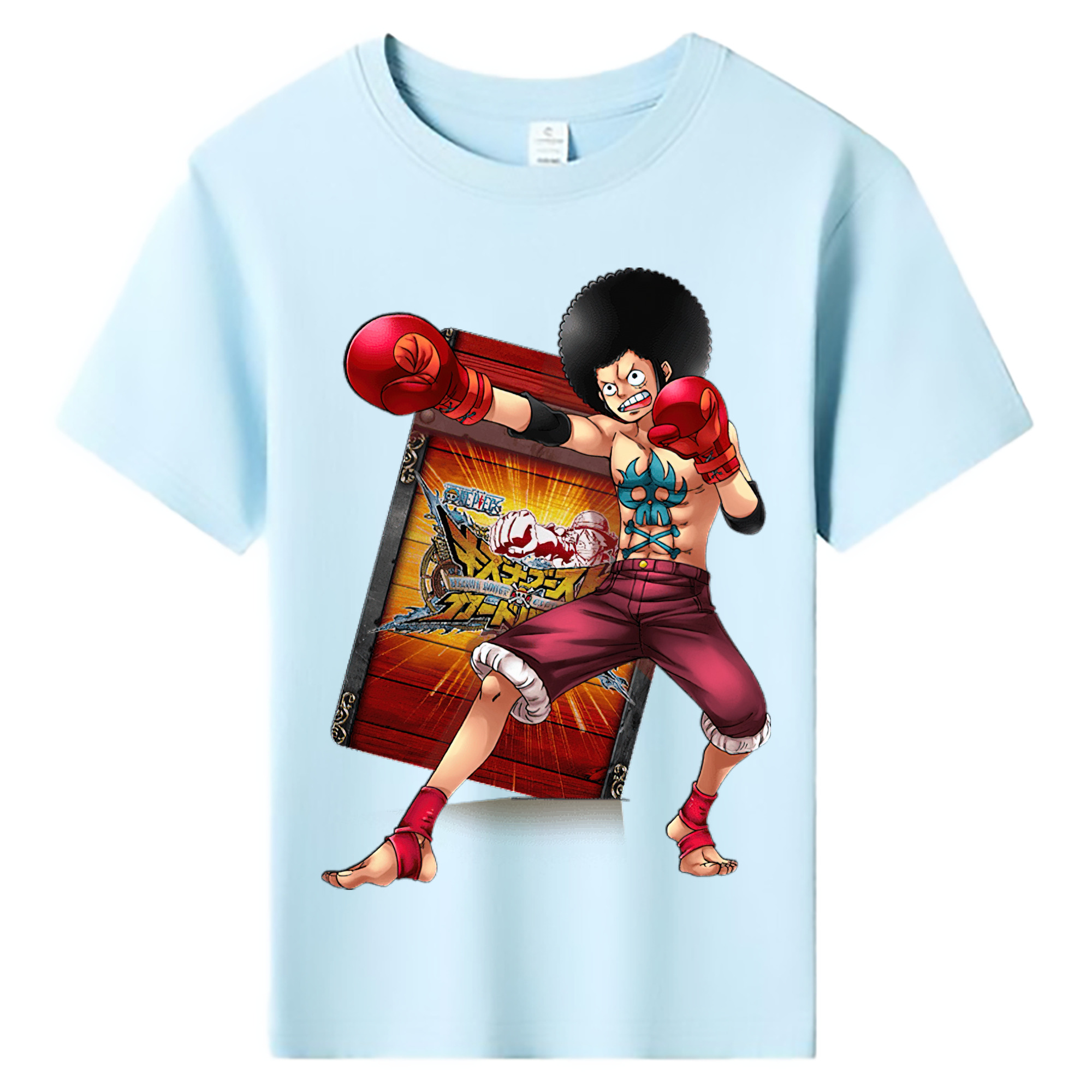 ワンピース モンキー・D・ルフィ ONE PIECE Monkey D. Luffy 綿100％キッズTシャツ（フロントプリント）